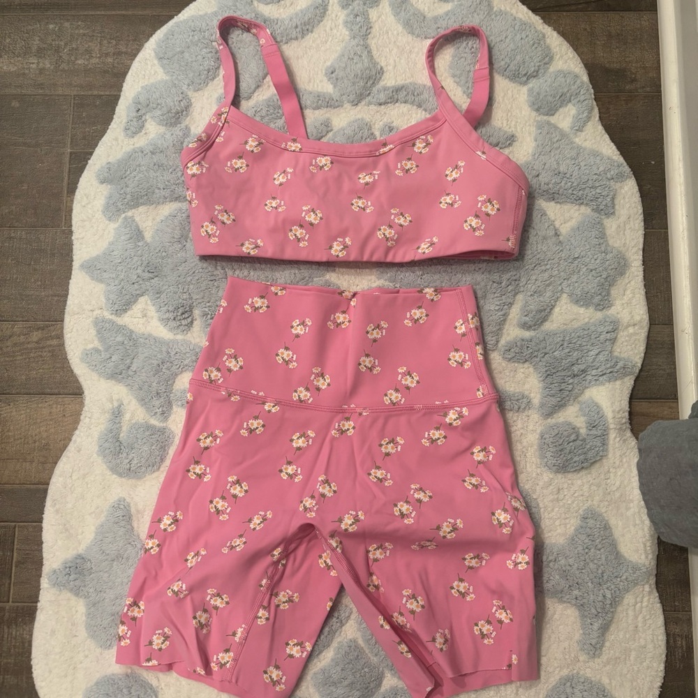 Floral Pink Aerie Offline Workout Set